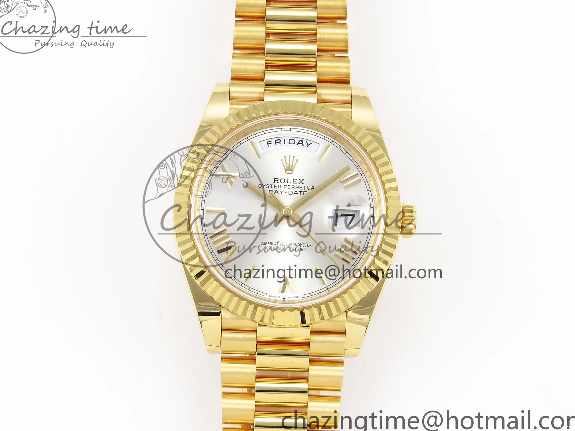 Day on 228238 ARF VR3255 Silver President Bracelet 40 YG Dial Edition Date 1:1 Best Roman 0406